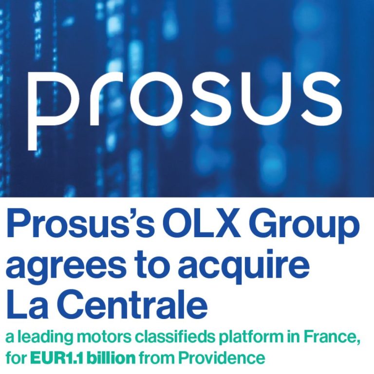 Prosus: OLX Group to acquire La Centrale in France for €1.1 billion